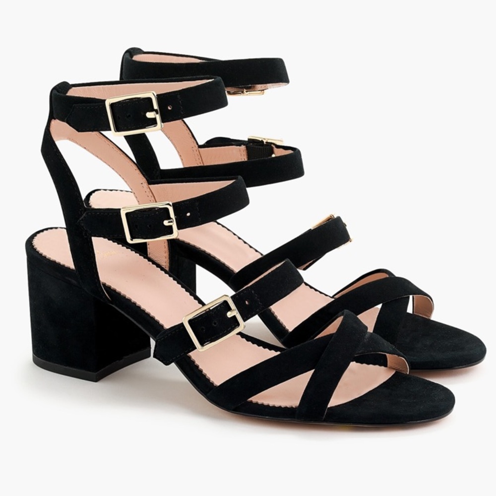 J. Crew Juno Sandals Black suede size 9